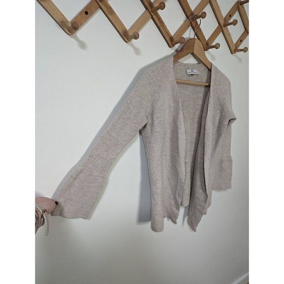 Vinyard Vines Women's Oatmeal Knit Cashmere Blend Open Front Cardigan Sweater - Picture 2 of 7